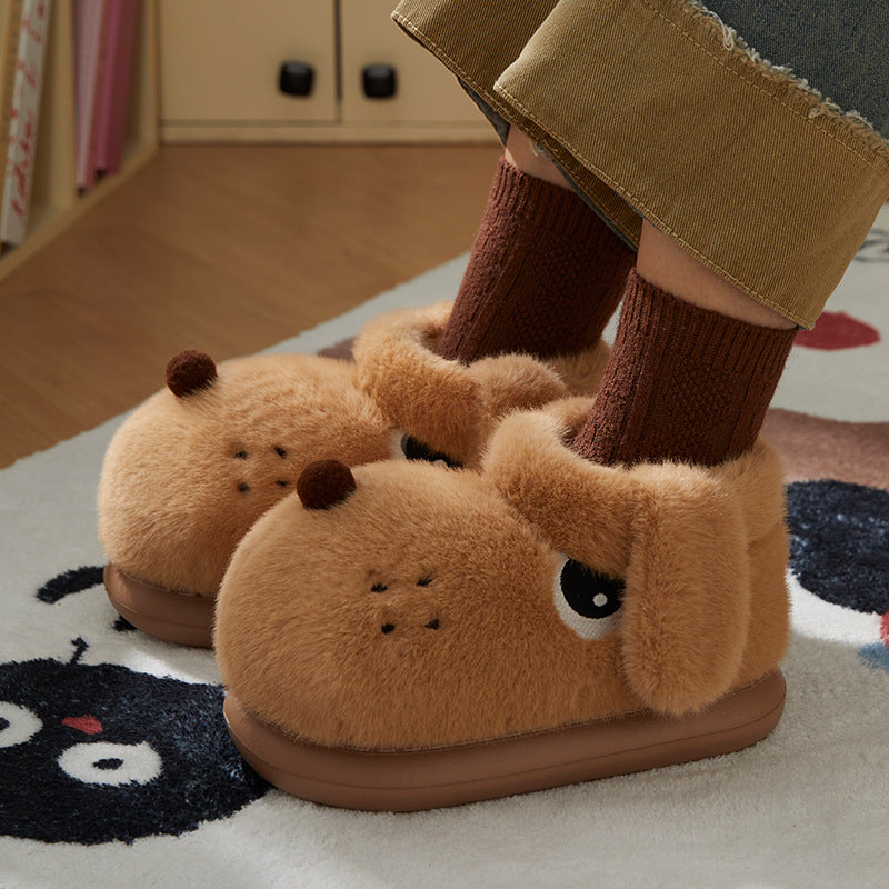 Cartoon Puppy Funny Warm Home Cotton Slippers