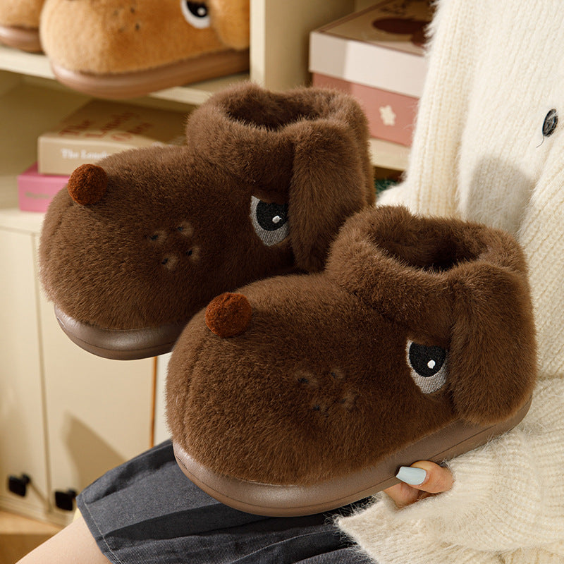 Cartoon Puppy Funny Warm Home Cotton Slippers